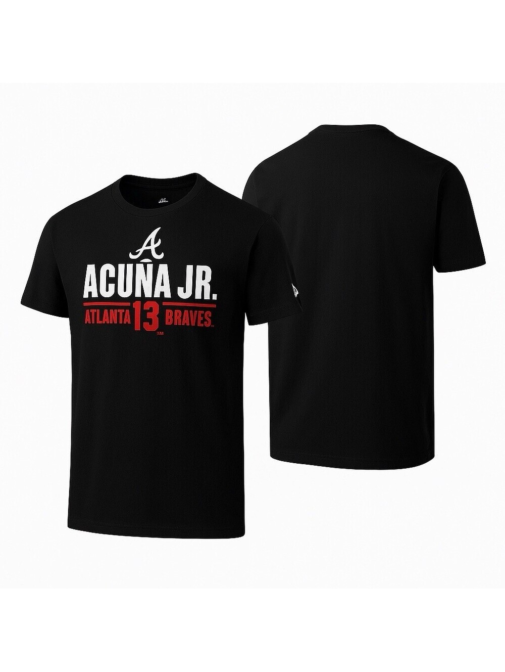 Ronald Acuna Jr Mens Medium Black Atlanta Braves New Era MLB T-Shirt